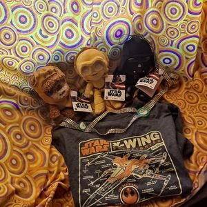 Star Wars Bundle! 3 NWT Plush Figures! Includes NWOT TShirt